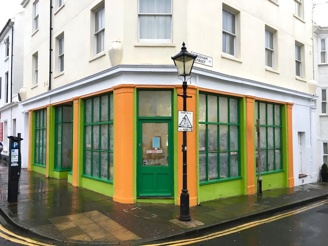 A work-in-progress pic of the new Kemptown Kitchen, newly painted but still waiting to be branded